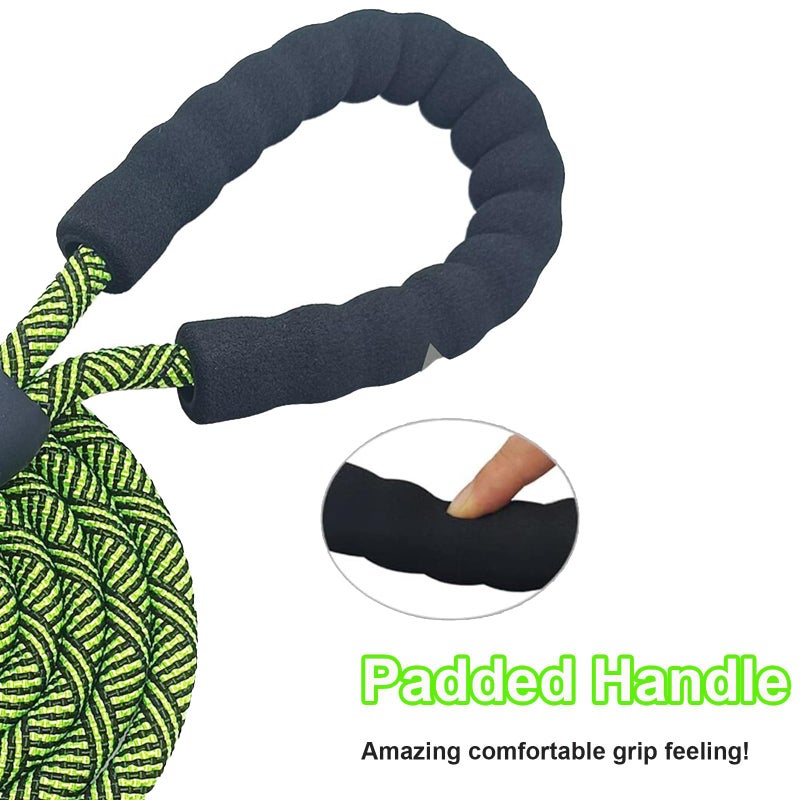 MayPaw Heavy Duty Rope Dog Leash, 6/8/10FT Nylon Pet Leash, Soft Padded Handle Thick Lead Leashes for Large Medium Dogs Walking Training Jogging (Green Black, 1/2" * 6') - Image 4